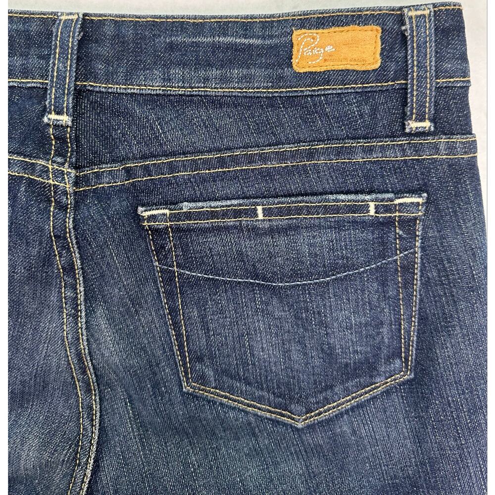 PAIGE Premium Lowrise Hollywood Hills Bootcut Jeans Dark Wash USA Made Size 29 - Picture 8 of 12